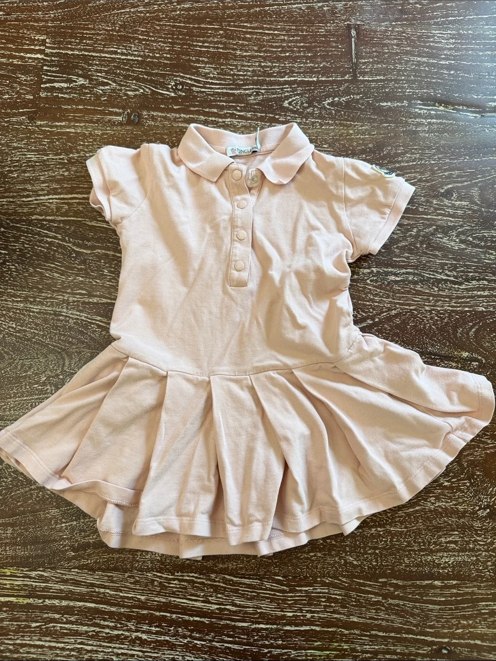 Moncler Pale Pink Polo Skater Dress for Kids